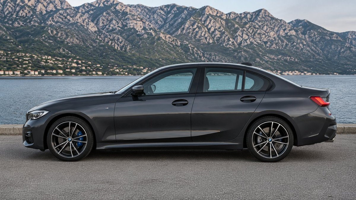 BMW 330i G20 side profile showing its proportions
